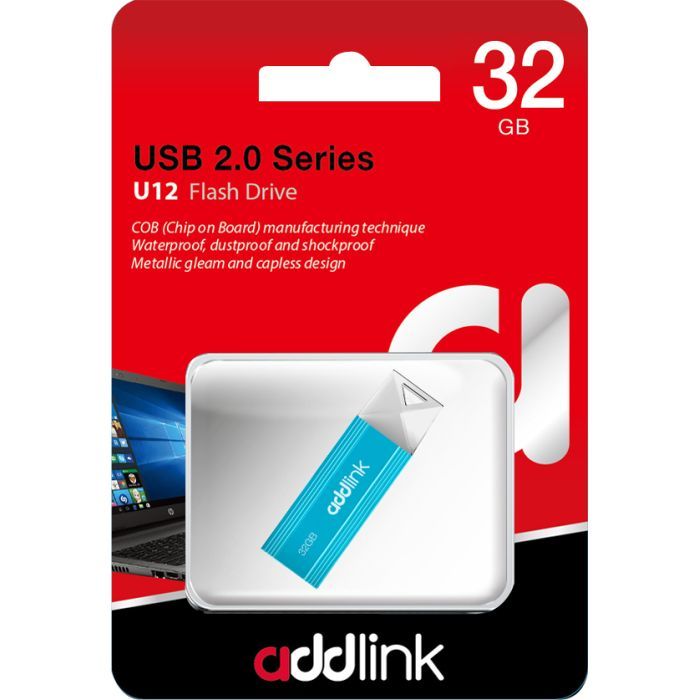 USB флеш накопитель AddLink 32GB U12 Aqua USB 2.0 (ad32GBU12A2) изображение 2