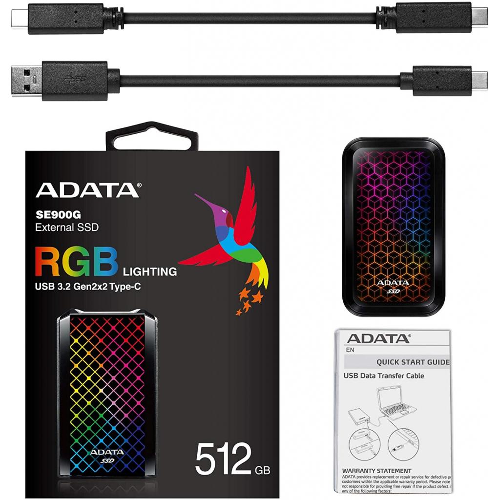 Накопичувач SSD USB 3.2 512GB ADATA (ASE900G-512GU32G2-CBK) зображення 3
