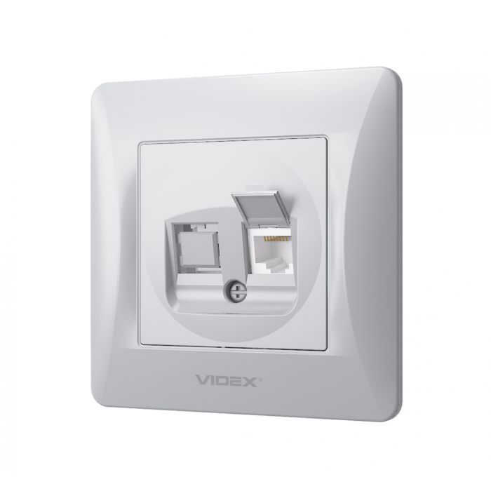 Компьютерная розетка Videx BINERA CAT6 одинарная сереб (VF-BNSK1PC6-SS) изображение 2