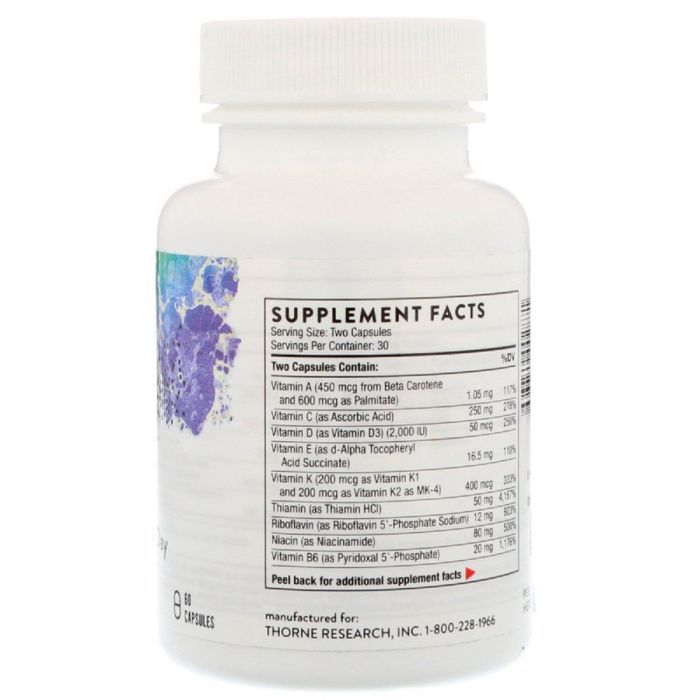 Витамин Thorne Research Базовые Питательные Вещества, Basic Nutrients 2/Day, 60 Кап (THR-00684) изображение 2