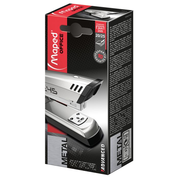 Степлер Maped ADVANCED METAL, металлический, 25л., (скобы 24/6, 26/6), сер (MP.354510) изображение 5