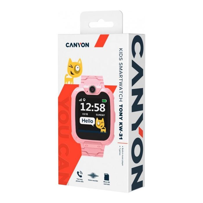 Смарт-годинник Canyon CNE-KW31YB Kids smartwatch Tony, Yellow-Grey (CNE-KW31YB) зображення 6
