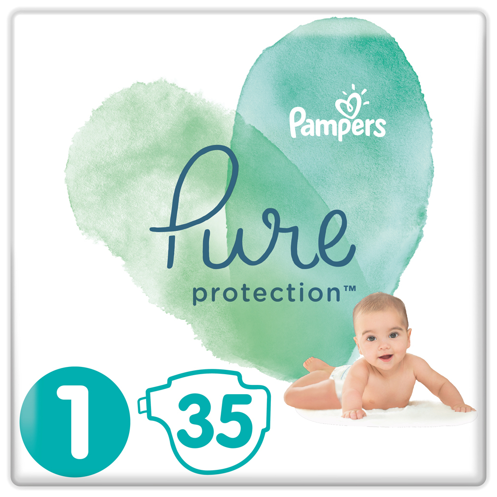 Підгузки Pampers Pure Protection Розмір 1 Newborn 2-5 кг 35 шт. (8001841023120)