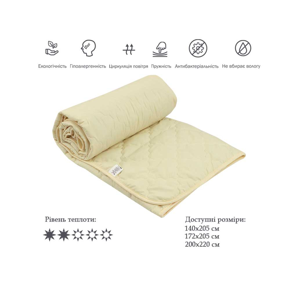 Одеяло Руно силиконовое Легкость молочное 140х205 см (321.52СЛКУ_Молочний) изображение 3