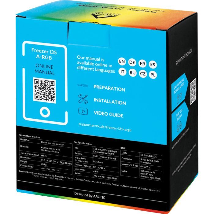 Кулер для процессора Arctic Freezer I35 ARGB (ACFRE00104A) изображение 9