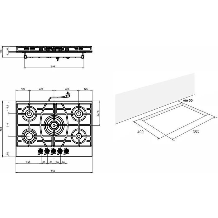 Варочна поверхня Eleyus KVINTA 70 WH CTF зображення 10