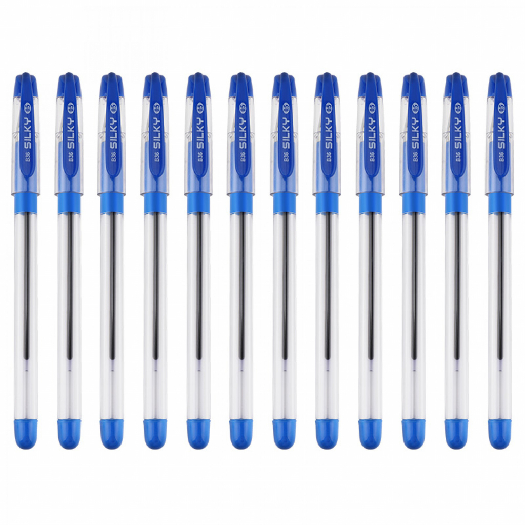 Ручка масляная Baoke 0.5 мм, с гриппом синяя Silky (PEN-BAO-B36-BL) изображение 3