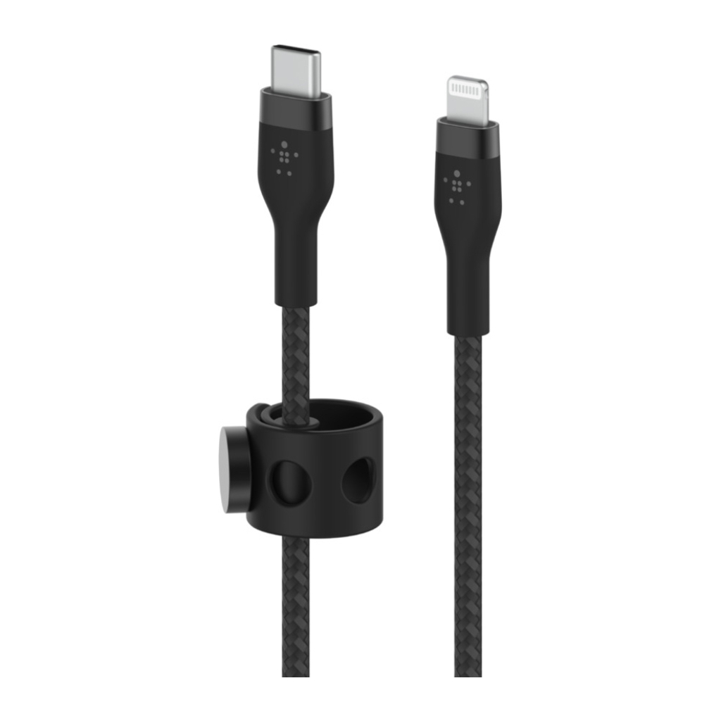 Дата кабель USB-С to Lightning 1.0m BRAIDED SILICONE black Belkin (CAA011BT1MBK) зображення 2