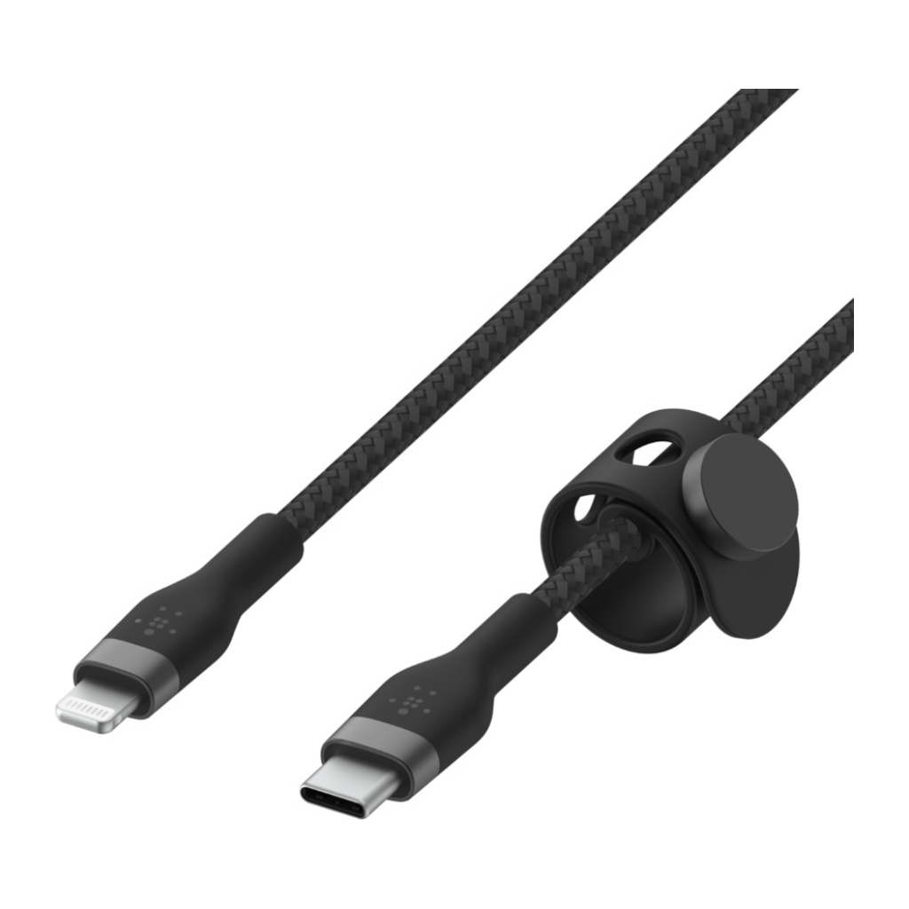 Дата кабель USB-С to Lightning 1.0m BRAIDED SILICONE black Belkin (CAA011BT1MBK) изображение 3