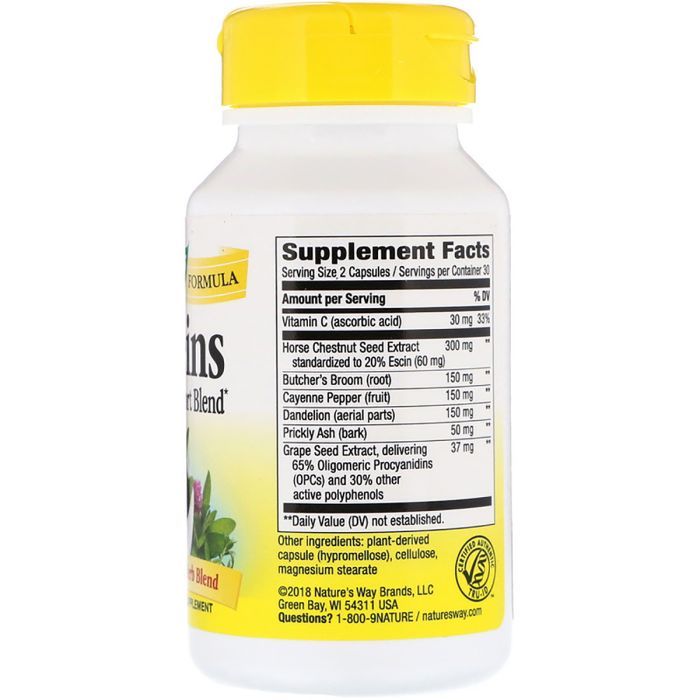 Травы Nature's Way Поддержка Вен, Leg Veins Support Blend, 60 капсул (NWY79270) изображение 2