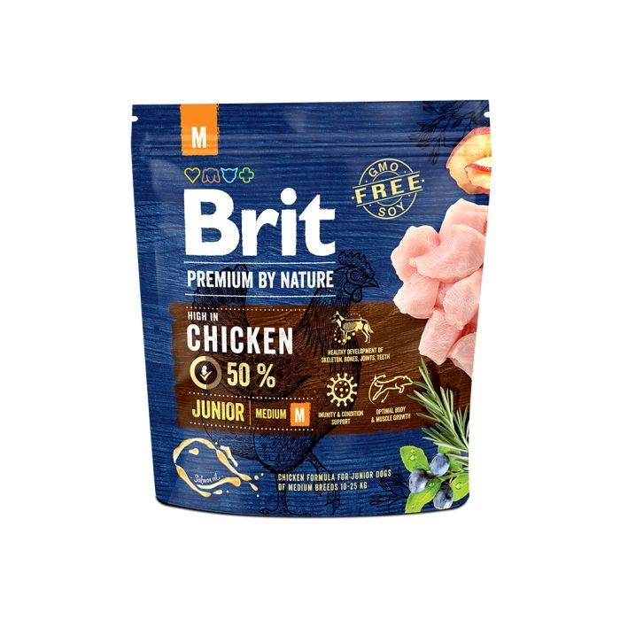 Сухой корм для собак Brit Premium Dog Junior M 1 кг (8595602526314)