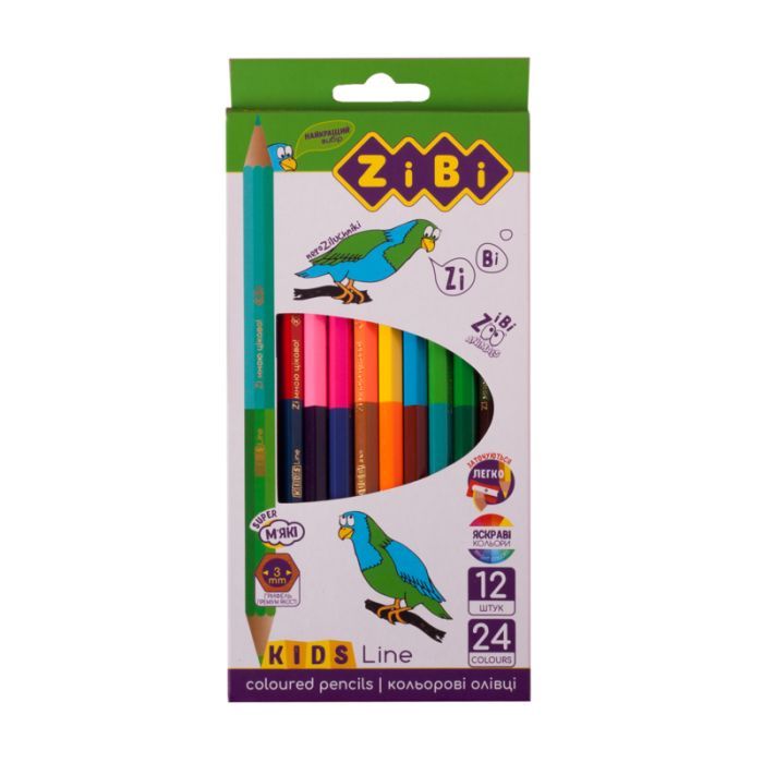 Олівці кольорові ZiBi Kids line Double 6 шт. 12 кольорів (ZB.2462)