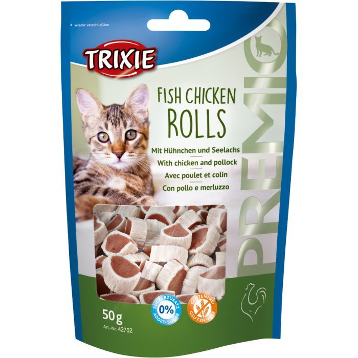 Лакомство для котов Trixie Premio Rolls с курицей и сайдой 50 г (4011905427027)