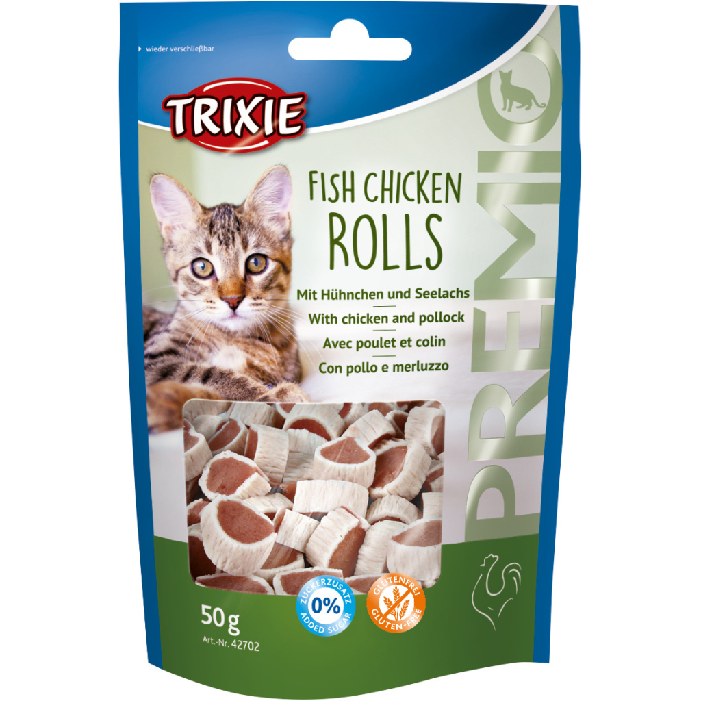 Ласощі для котів Trixie Premio Rolls з куркою та сайдою 50 г (4011905427027)