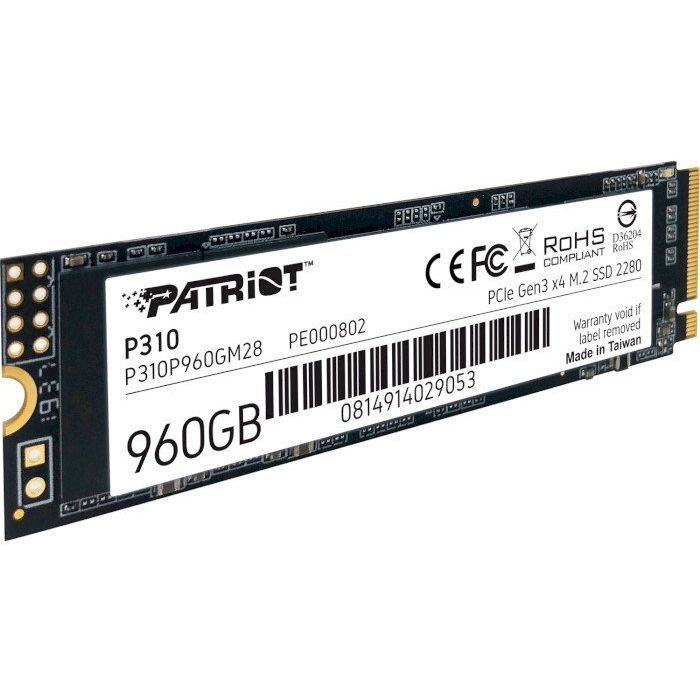 Накопитель SSD M.2 2280 960GB Patriot (P310P960GM28) изображение 2