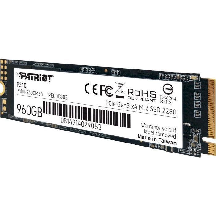 Накопитель SSD M.2 2280 960GB Patriot (P310P960GM28) изображение 3