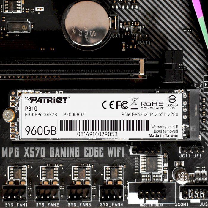 Накопитель SSD M.2 2280 960GB Patriot (P310P960GM28) изображение 6