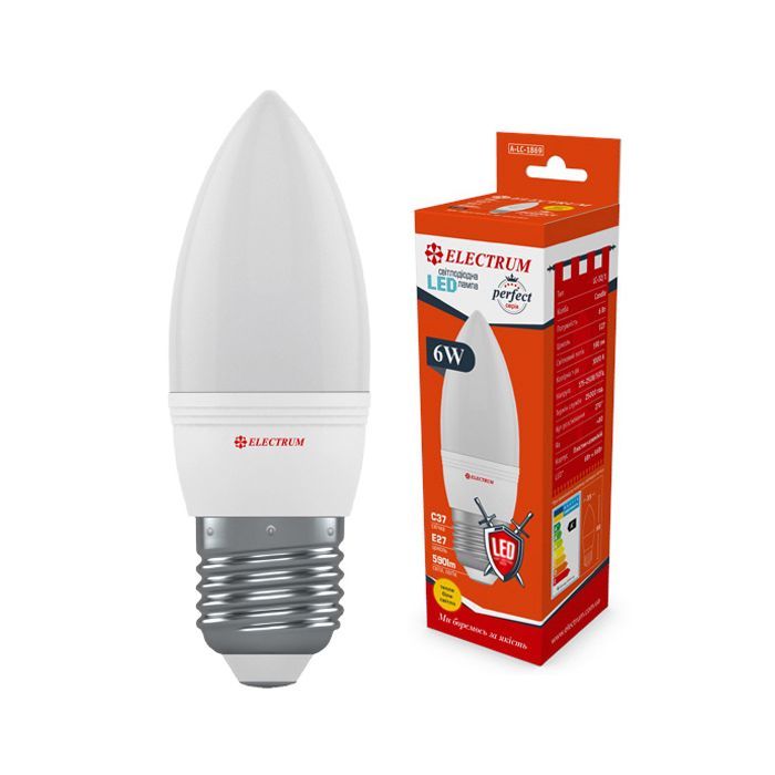 Лампочка Electrum С37 6W PA LC-32/1 Е27 3000K PERFECT (A-LC-1869)