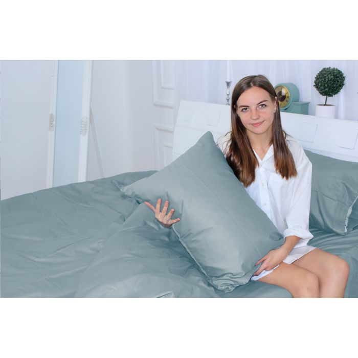 Постельное белье MirSon Сатин 0843 Grey Blue 2х160х220 (2200002024617) изображение 2