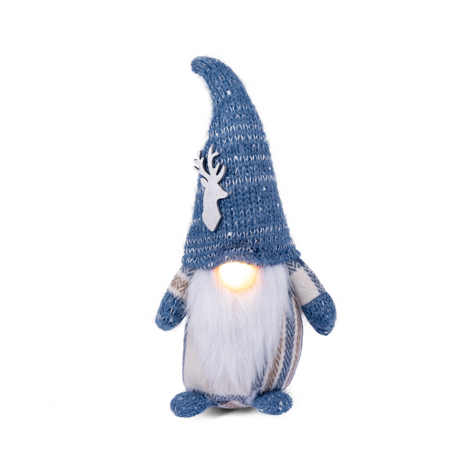 Новогодняя фигурка Novogod`ko Гном в голубом колпаке, 31 см, LED нос (974645)