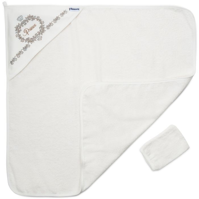 Полотенце для купания детское Miniworld уголок с рукавичкой (15479-brown)