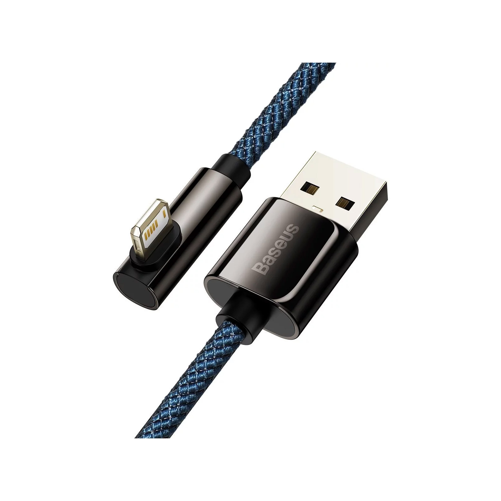 Дата кабель USB 2.0 AM to Lightning 2.0m CACS 2.4A 90 Legend Series Elbow Blue Baseus (CACS000103) зображення 2