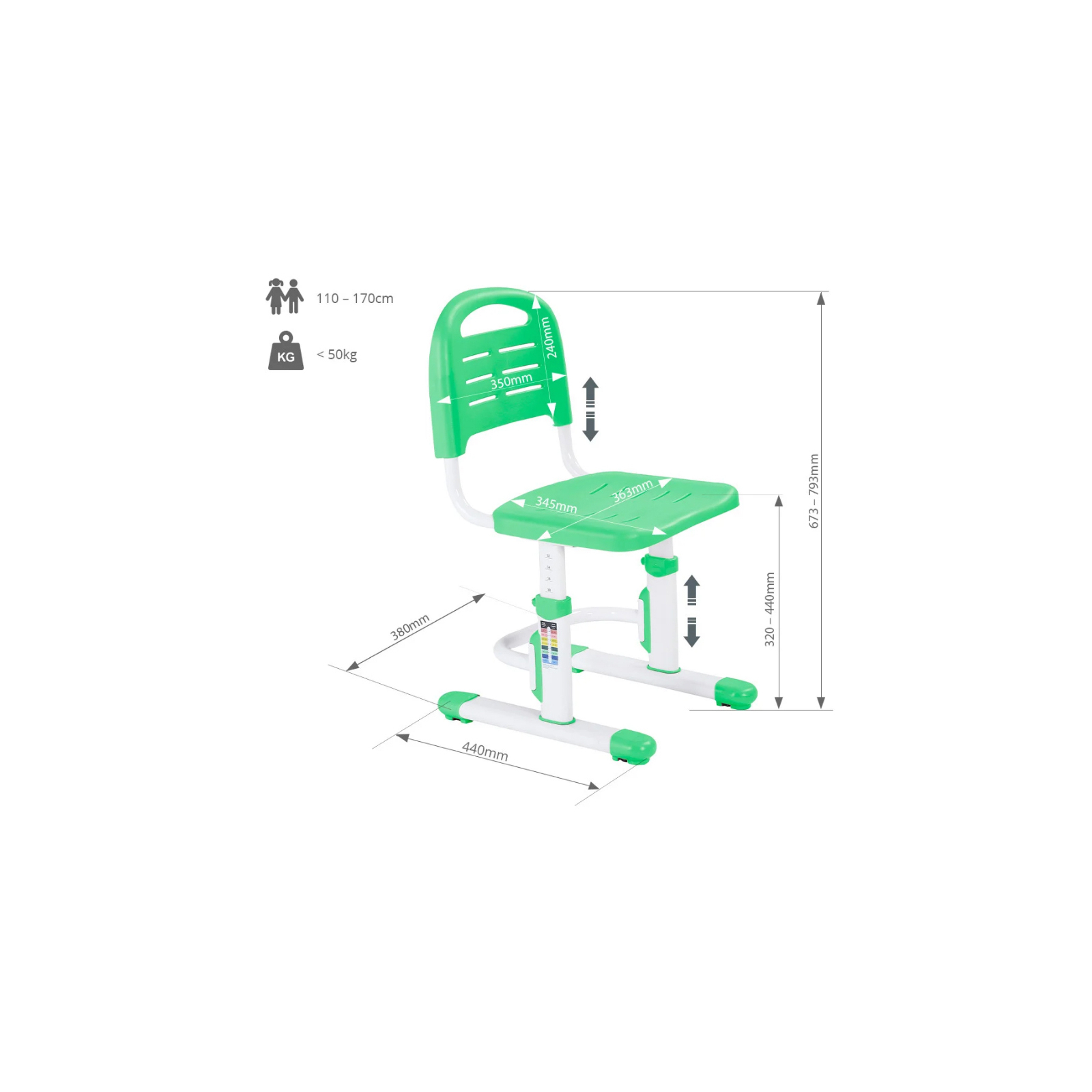 Школьный стул FunDesk SST3L Green (221875) изображение 5