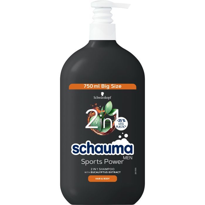 Шампунь Schauma Men Sports Power 2 в 1 с экстрактом эвкалипта 400 мл (9000100860246)