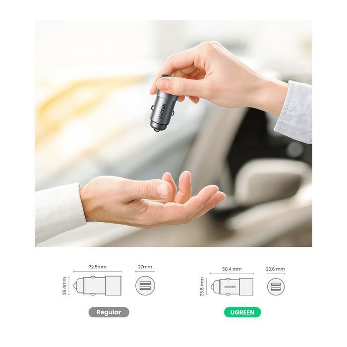 Зарядное устройство Ugreen USB-A Dual 24W QC Grey (CD130) (50592) изображение 3