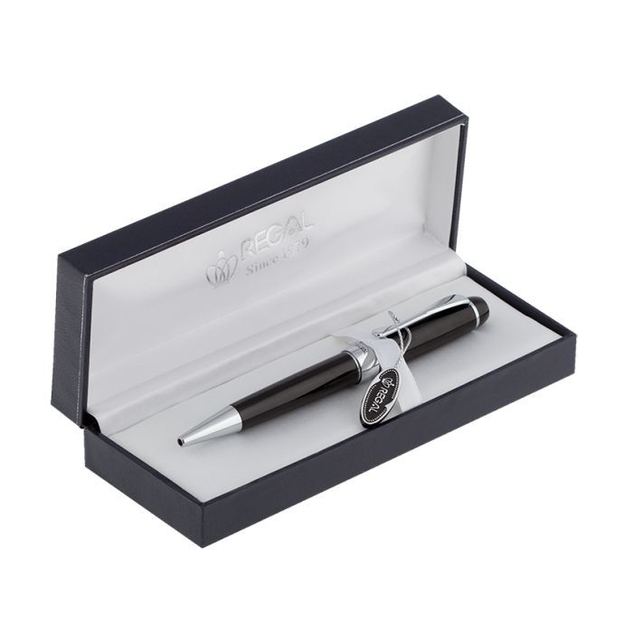 Ручка шариковая Regal Синяя 0.7 мм Черный корпус в подарочном футляре (R69200.L.B)