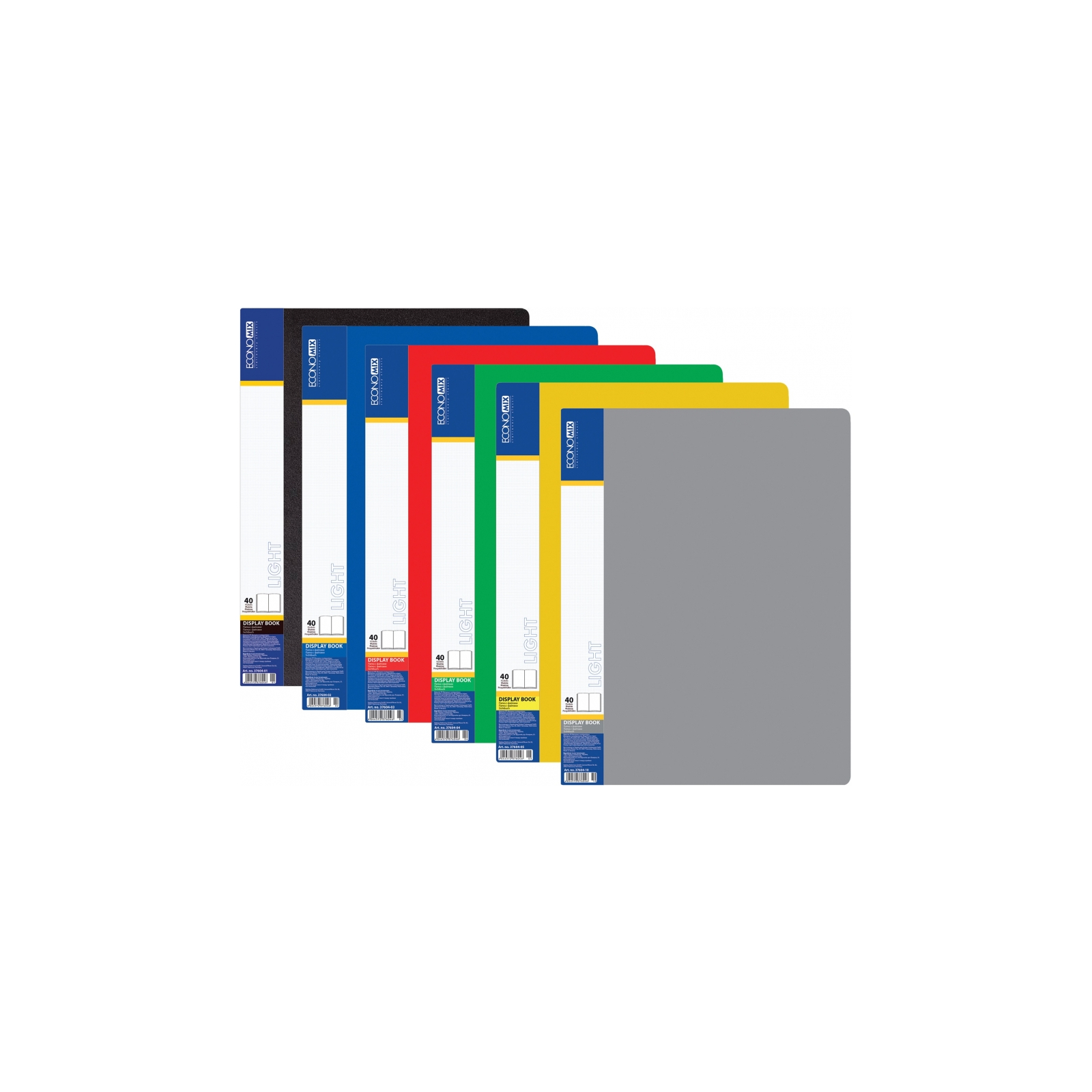 Папка с файлами Economix Light А4 с 40 файлами, ассорти (E37604)