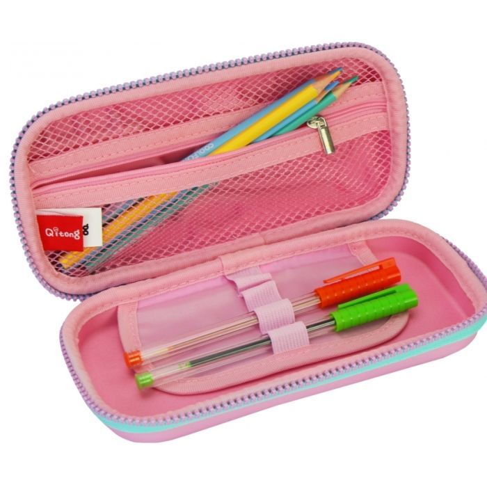 Пенал Cool For School з тисненням 1 відділення Фуксія (QT-5616-Rosered) зображення 2