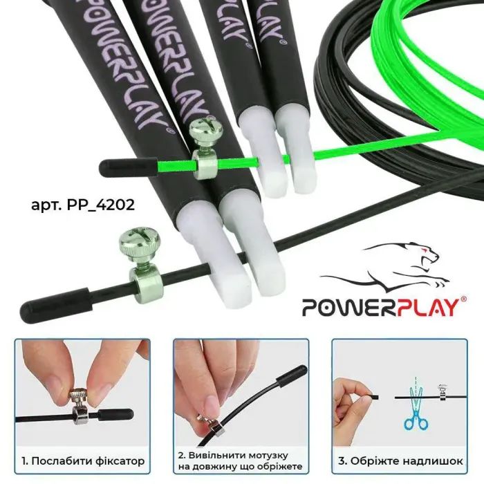 Скакалка PowerPlay 4202 швидкісна Синя (PP_4202_Blue) зображення 7
