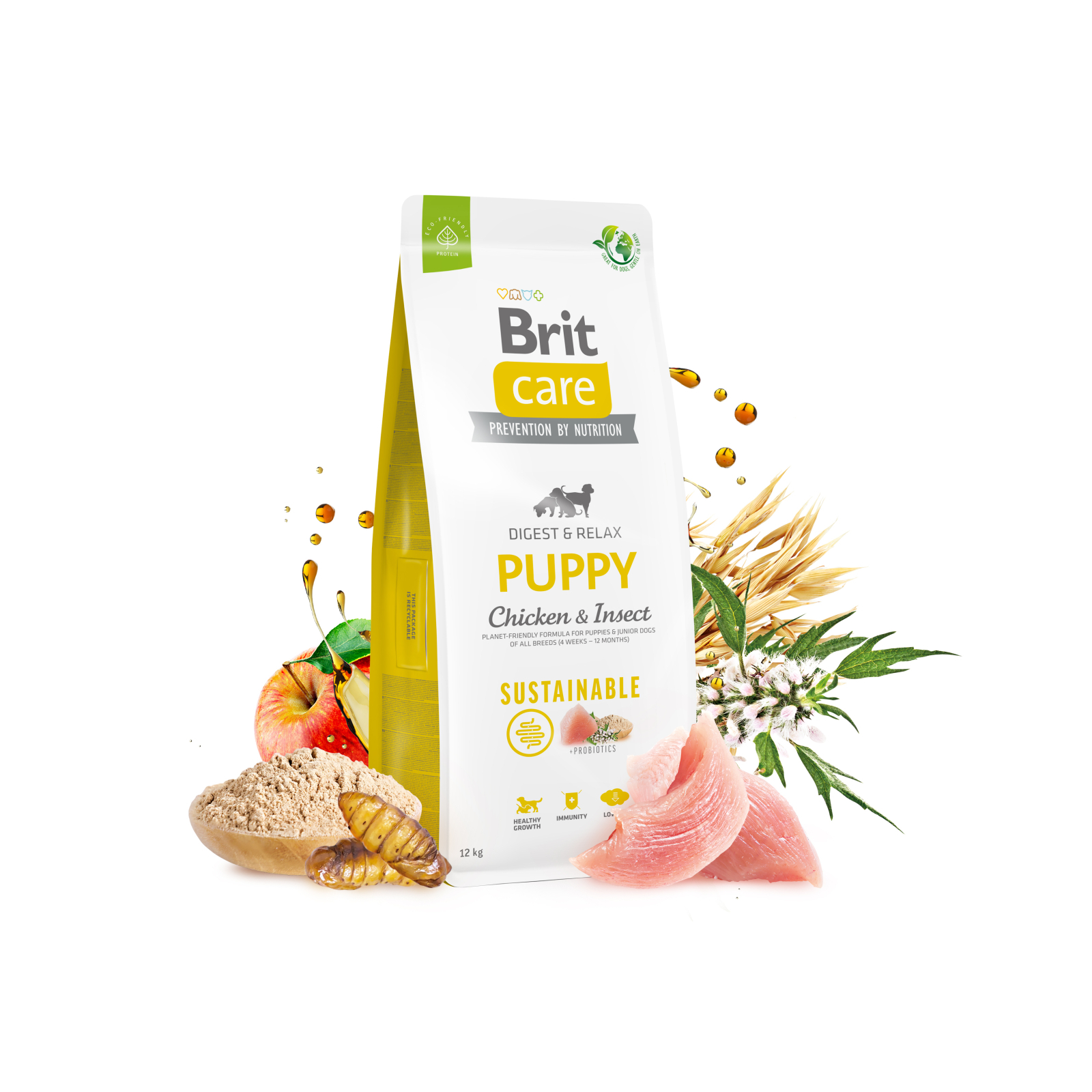 Сухий корм для собак Brit Care Dog Sustainable Puppy з куркою та комахами 1 кг (8595602558643) зображення 2