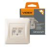 Компьютерная розетка Videx BINERA CAT6+CAT6 двойная кремова (VF-BNSK2PC6-CR) изображение 3