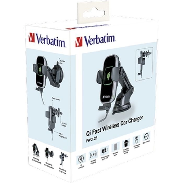 Универсальный автодержатель Verbatim FWC-02 with Qi Fast Wireless Car Charger (49553) изображение 11