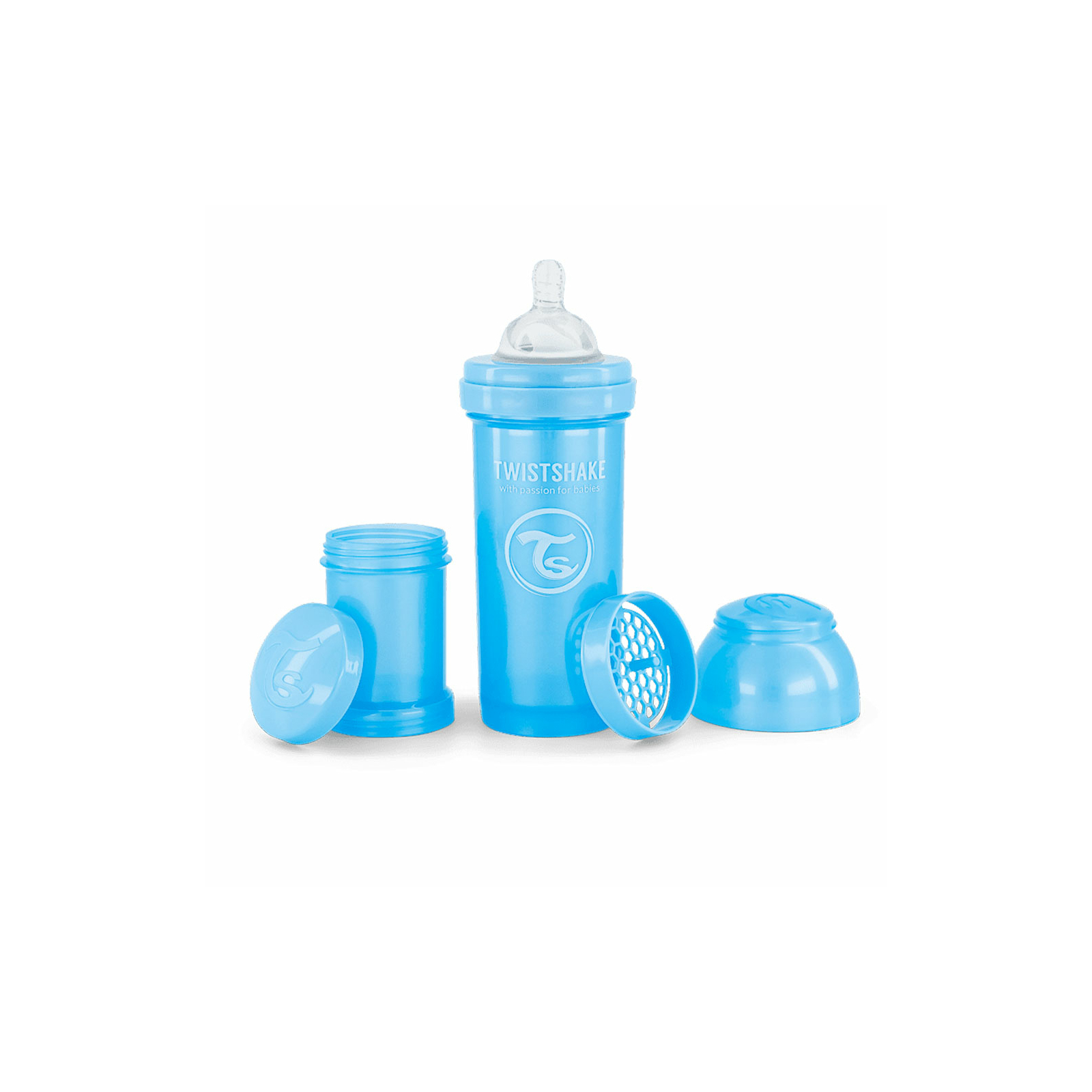 Бутылочка для кормления Twistshake Pearl Blue 260 мл, антиколиковая, силиконовая (78381)