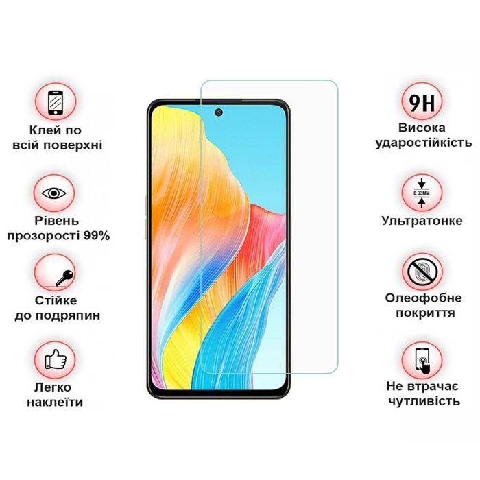 Стекло защитное BeCover Oppo A98 5G 3D Crystal Clear Glass (709773) изображение 4