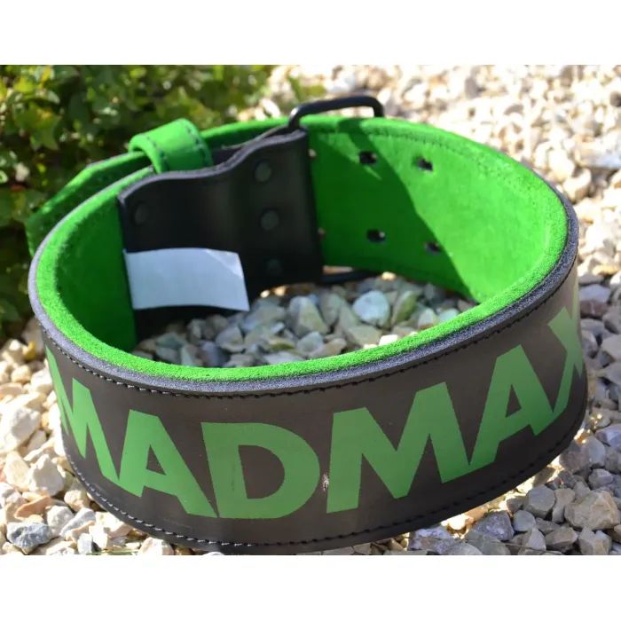 Атлетичний пояс MadMax MFB-302 Quick Release Belt шкіряний Black/Green M (MFB-302_M) зображення 6