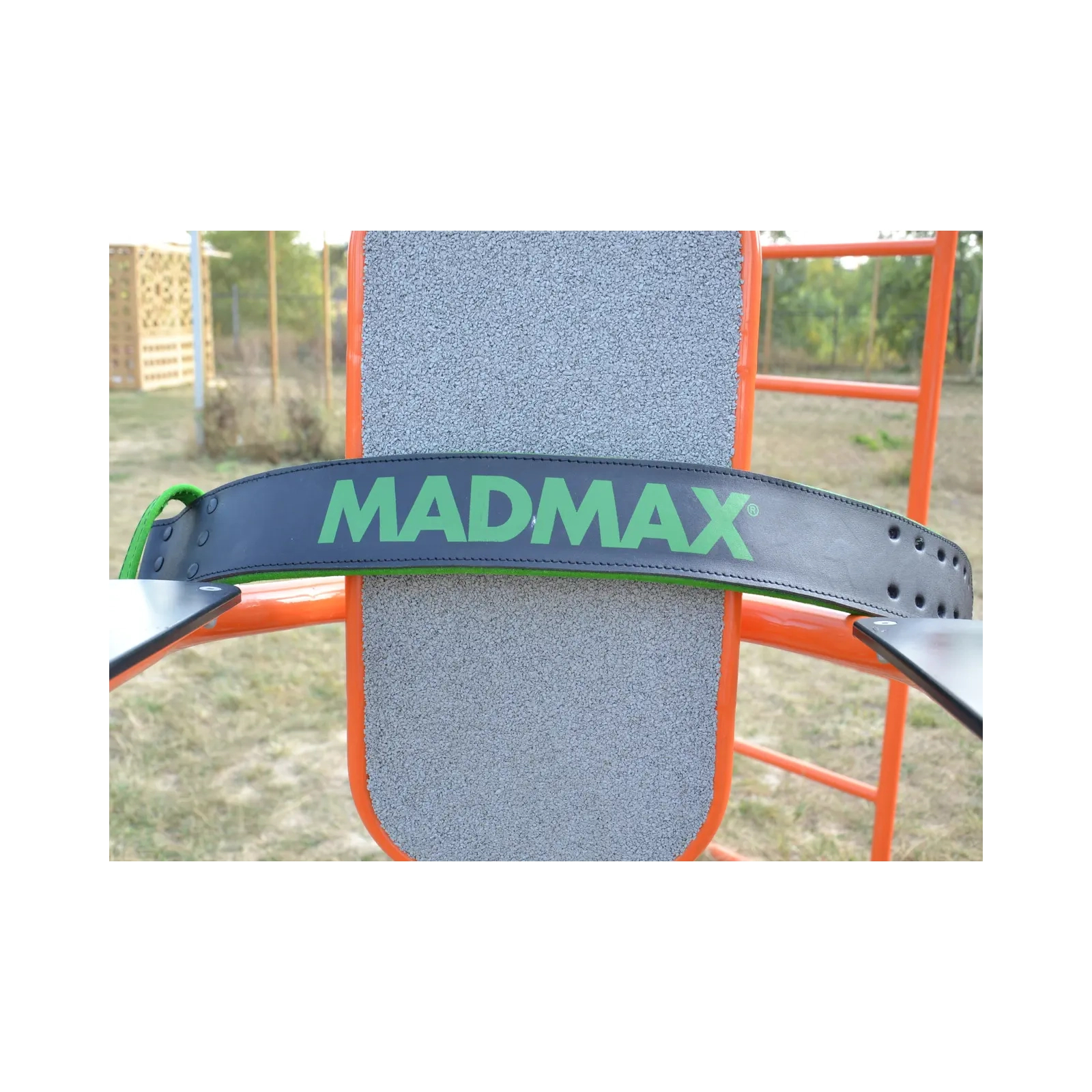 Атлетический пояс MadMax MFB-302 Quick Release Belt шкіряний Black/Green XL (MFB-302_XL) изображение 8