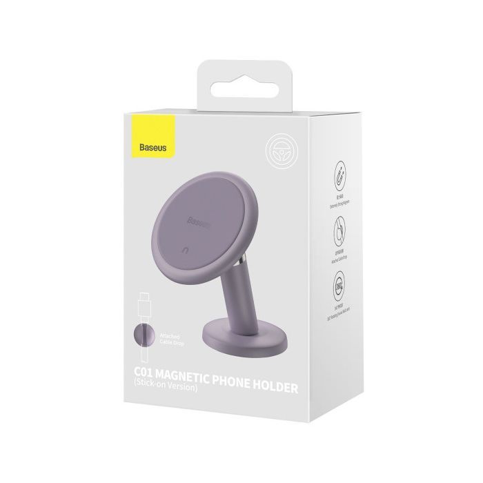 Універсальний автотримач Baseus Magnetic (клейка стртрічка) purple (SUCC000005) зображення 7