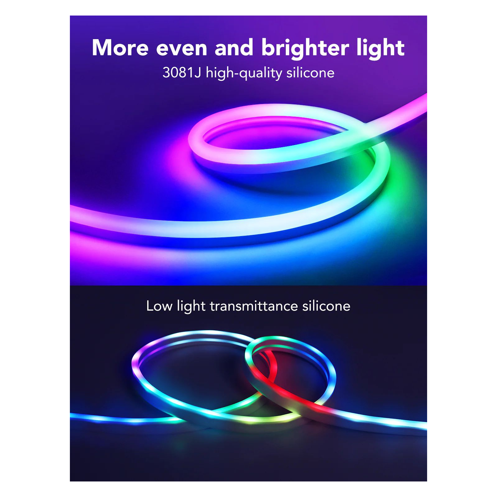 Світлодіодна стрічка Govee Neon LED Strip Light 3м Білий (H61A03D1) зображення 13