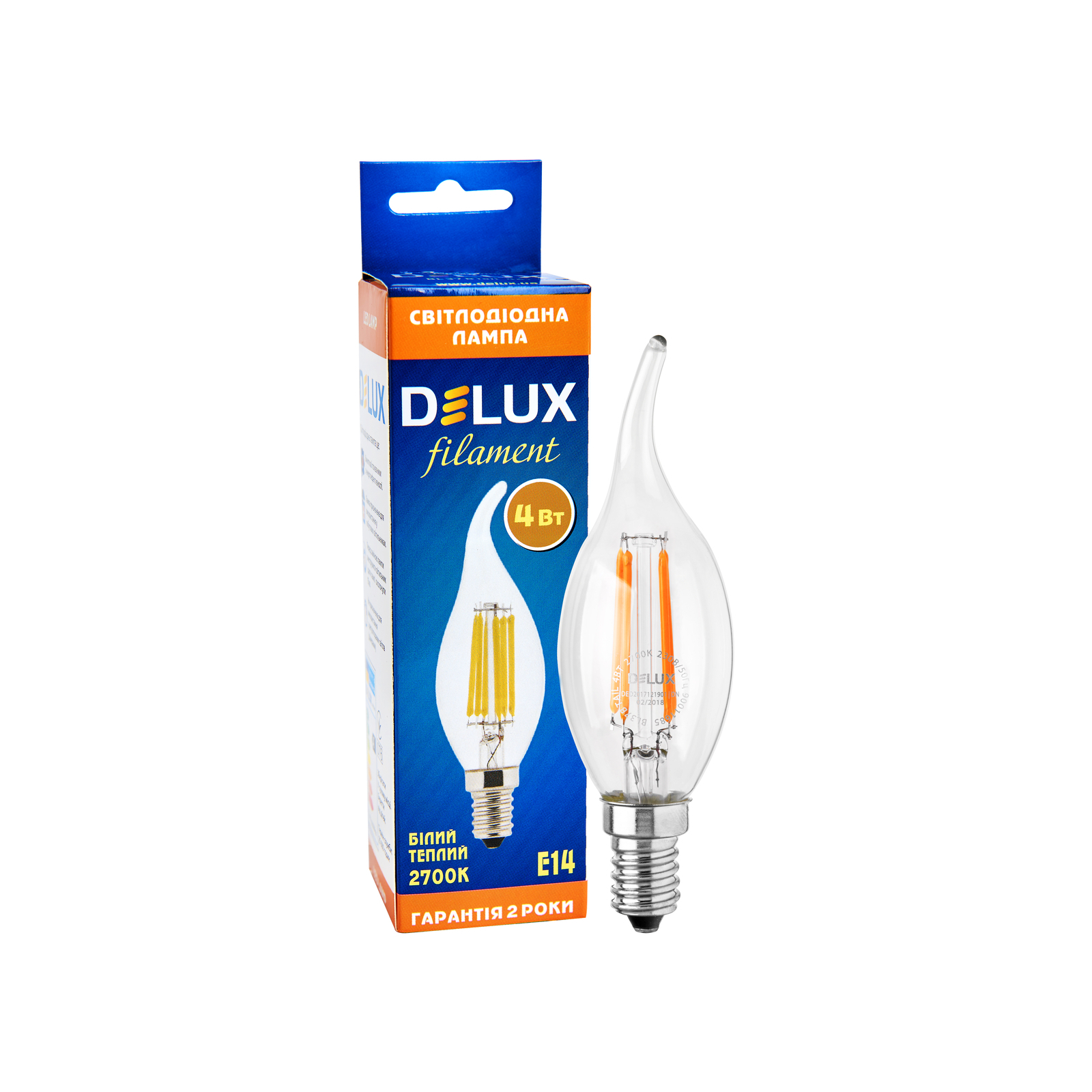 Лампочка Delux BL37B 4 Вт tail 2700K 220В E14 filament (90011685) изображение 4
