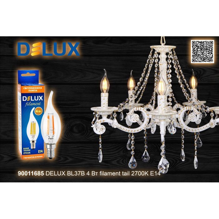 Лампочка Delux BL37B 4 Вт tail 2700K 220В E14 filament (90011685) изображение 5