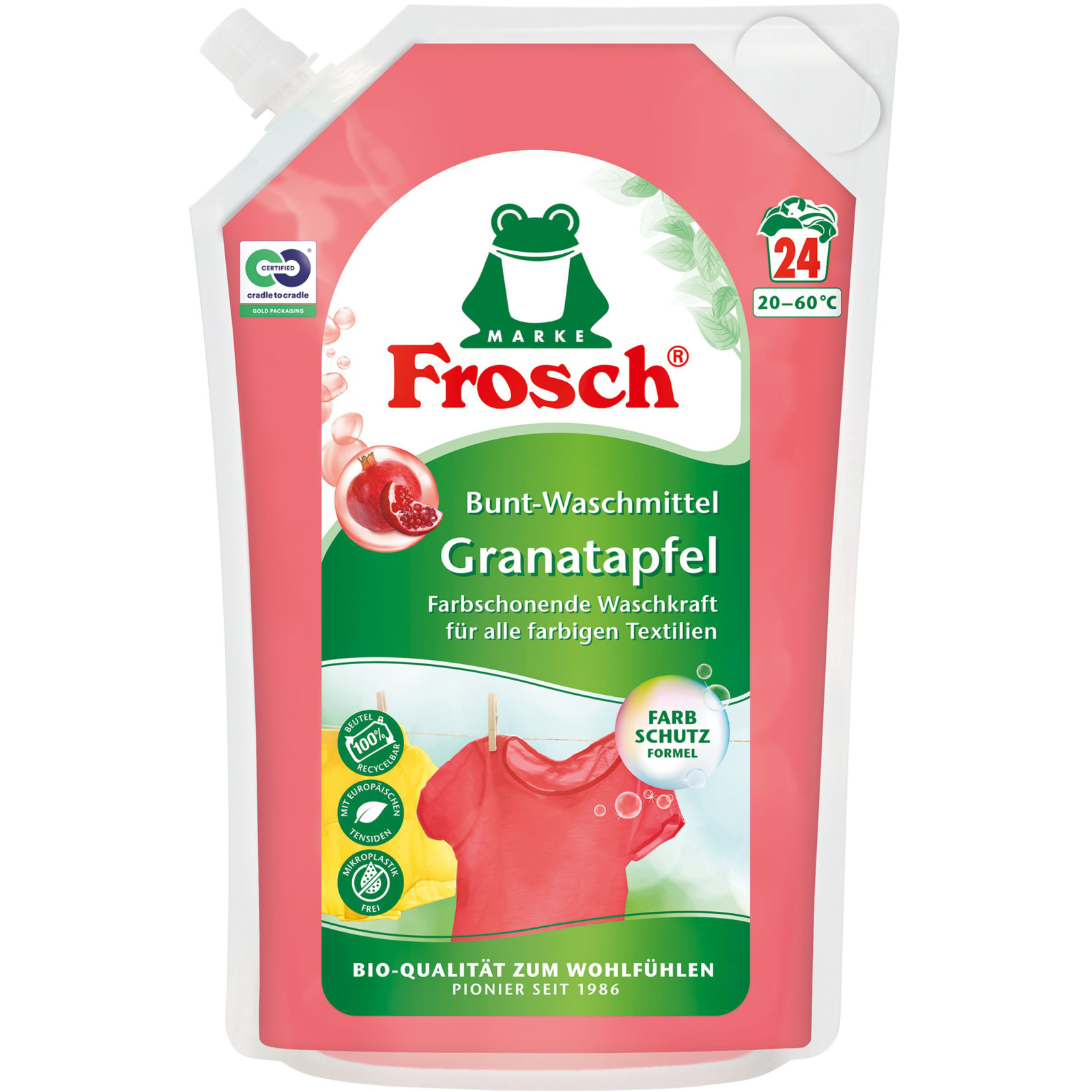 Гель для стирки Frosch Гранат 1.8 л (4001499960222)