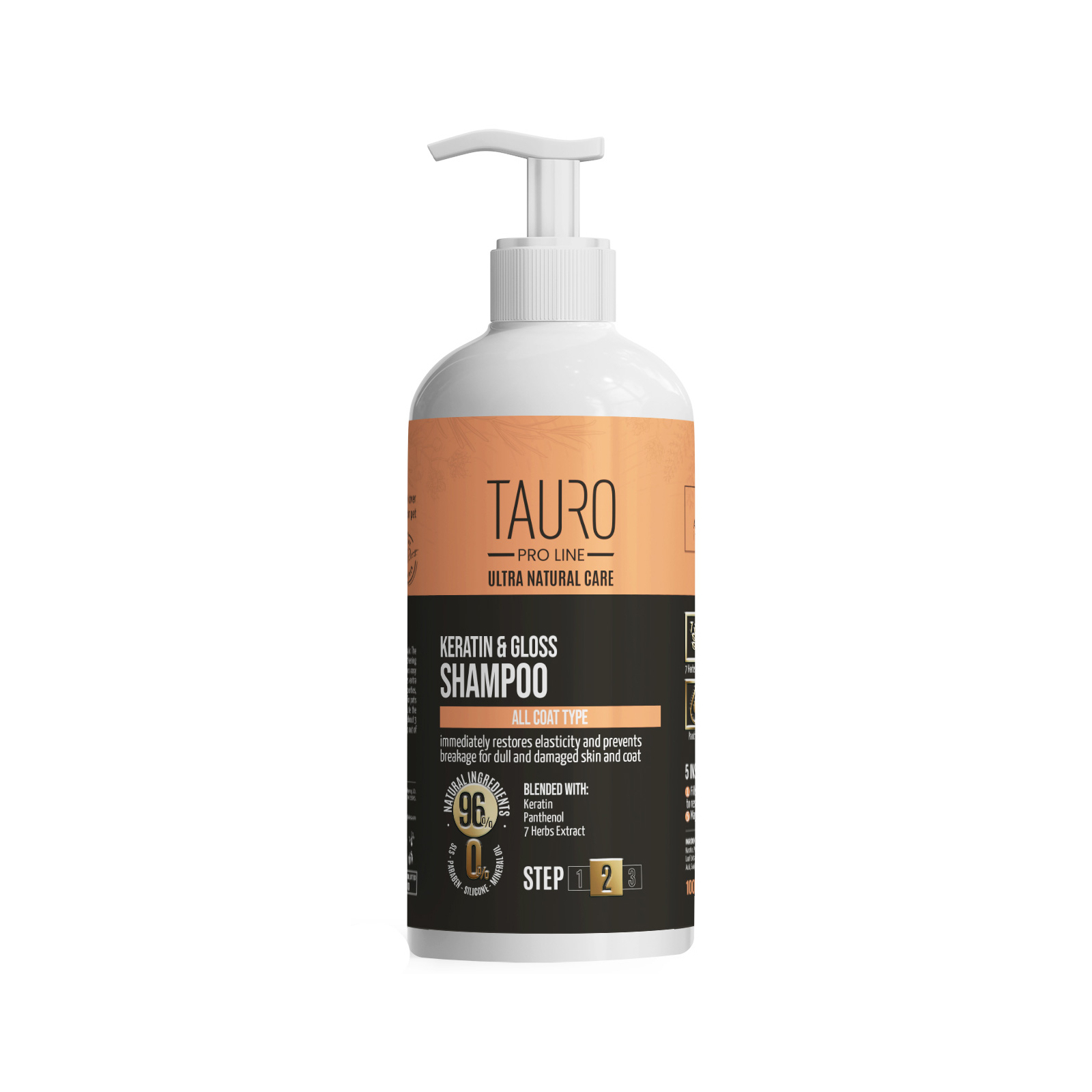 Шампунь для тварин Tauro Pro Line Ultra Natural Care Keratin & Gloss 1000 мл (TPL63607)