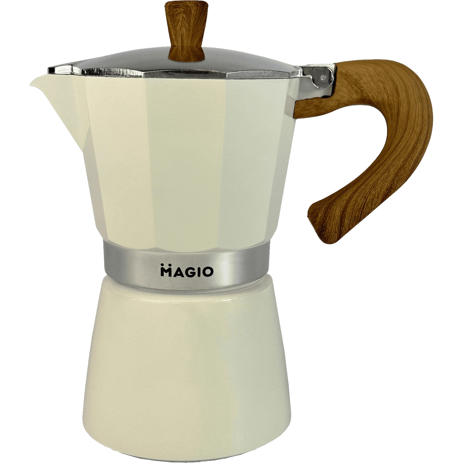 Гейзерная кофеварка Magio Бежева 6 порцій 300 мл (MG-1008)