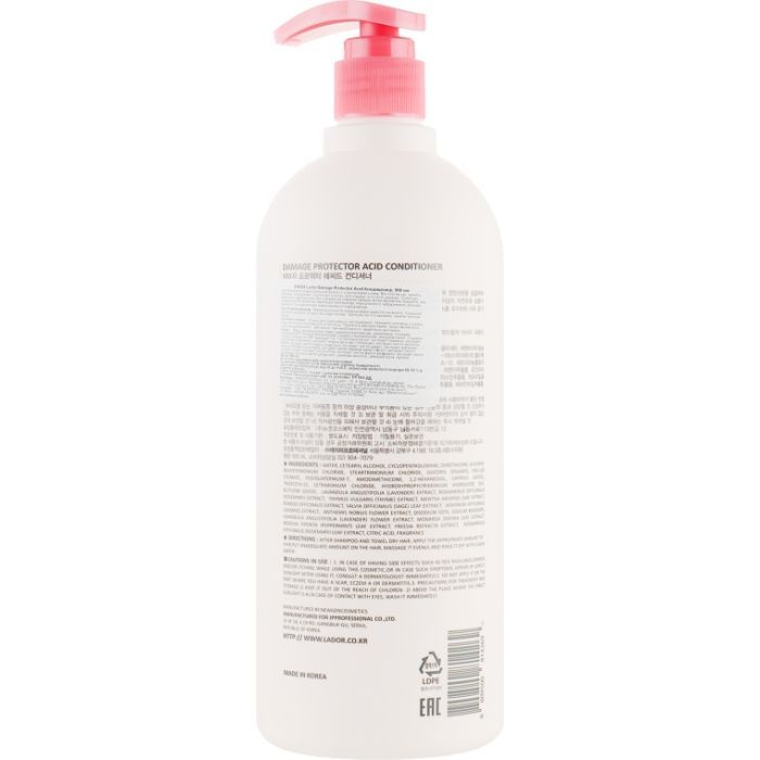 Кондиционер для волос La'dor Damaged Protector Acid Conditioner 900 мл (8809500814269) изображение 2