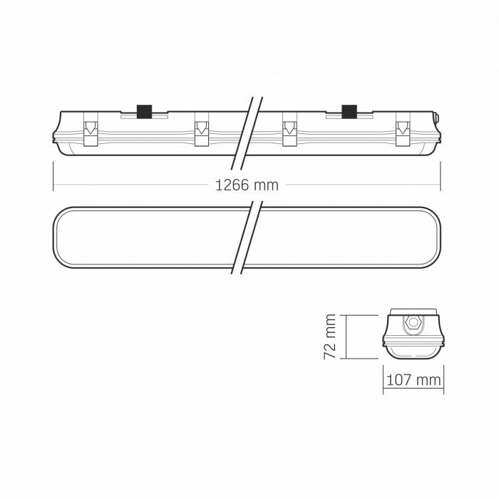 Светильник Videx IP65 2хТ8 VIDEX 1,2М 220V (VL-BNW-T8122G) изображение 11