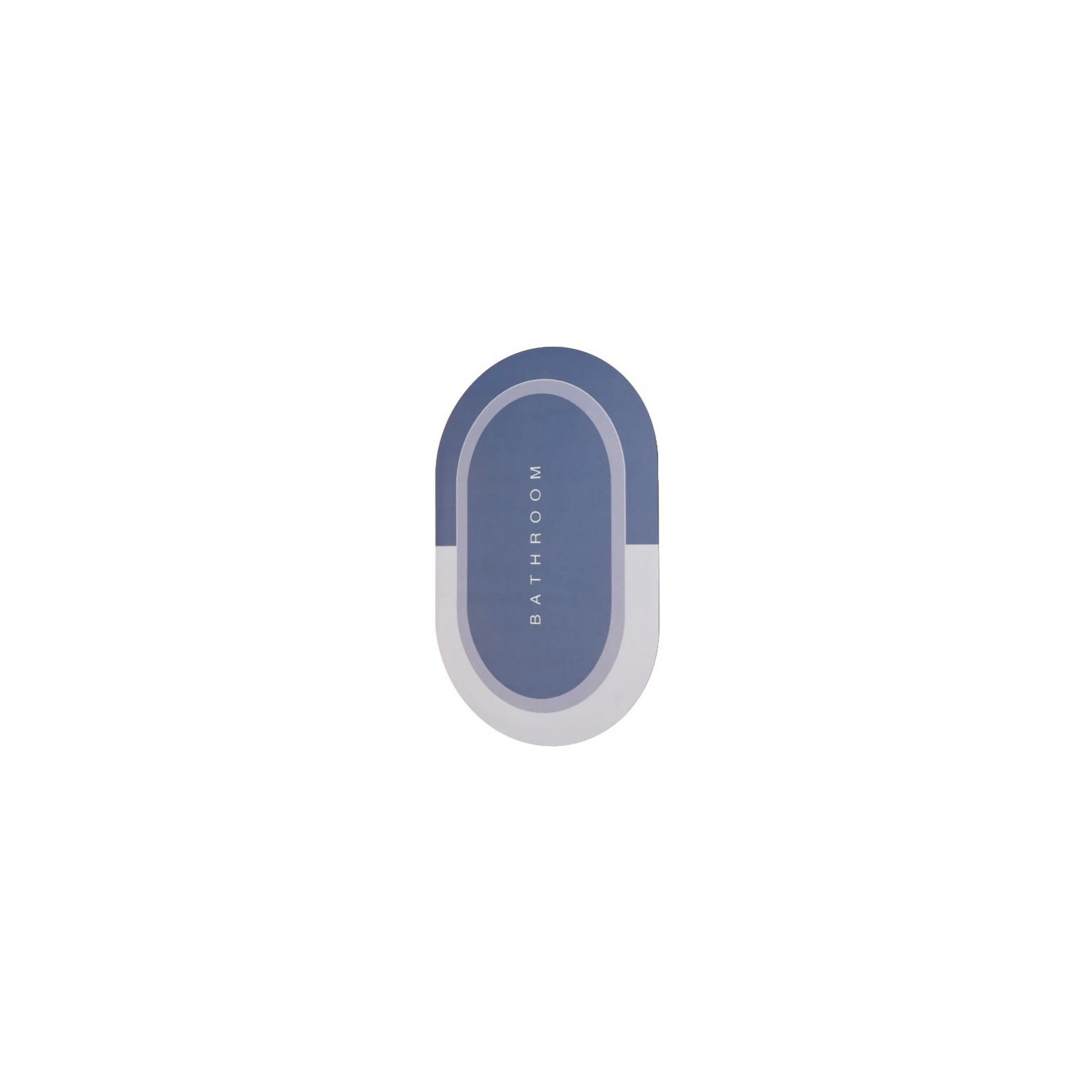 Коврик для ванной Stenson суперпоглощающий 50 х 80 см овальный серо-темно-синий (R30940 grey-d.blue) изображение 2